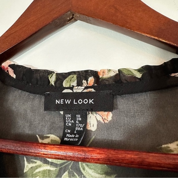 ASOS New Look Floral Peplum Blouse Size 6 - Picture 7 of 11